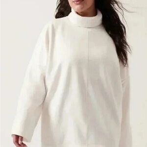 Athleta Cozy Karma Funnel sweatshirt in Ivory, size L